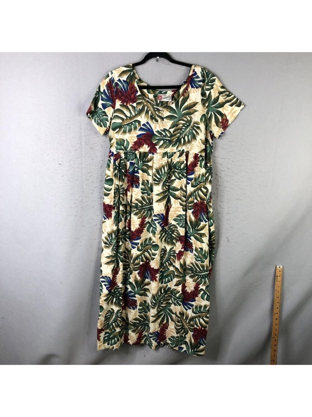 Hilo Hattie Dress Womens M Multicolor Tropical Floral Maxi Sundress Belted
